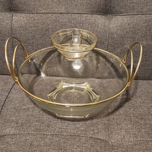 Vintage MCM Chip & Dip Set Jeannette Glass Company